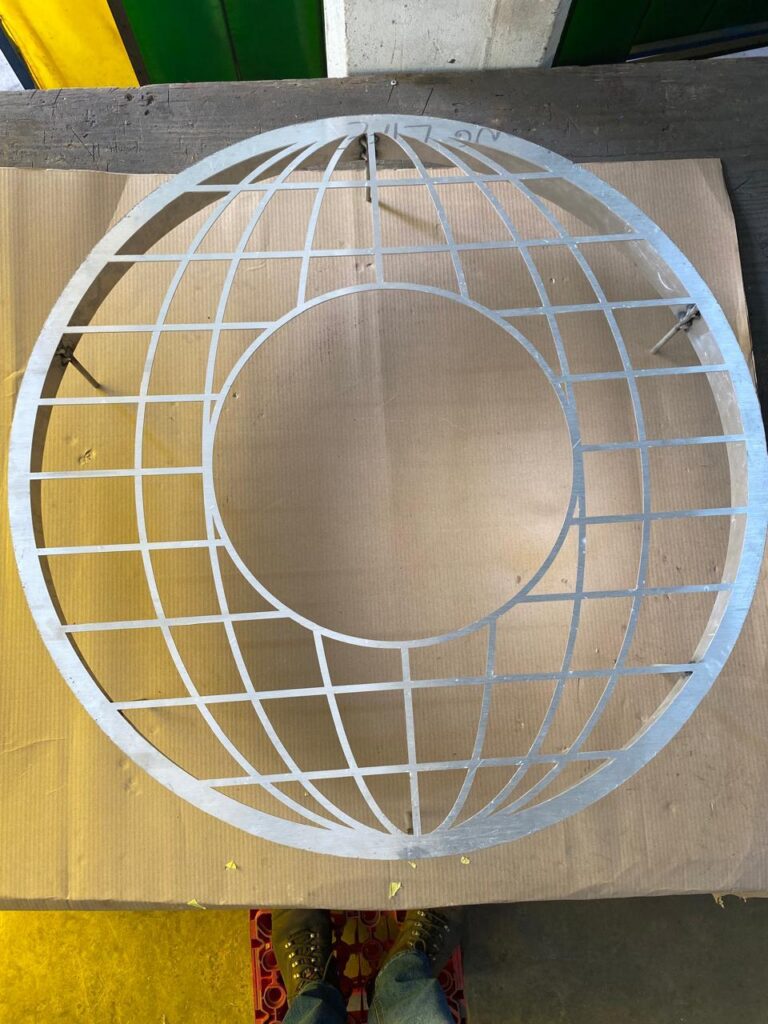Custom circular wire mesh guard.